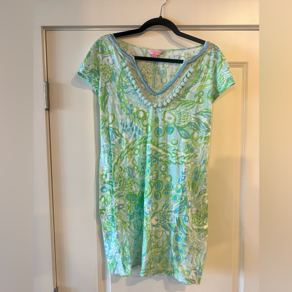 Lilly Pulitzer TShirt Dress with poms